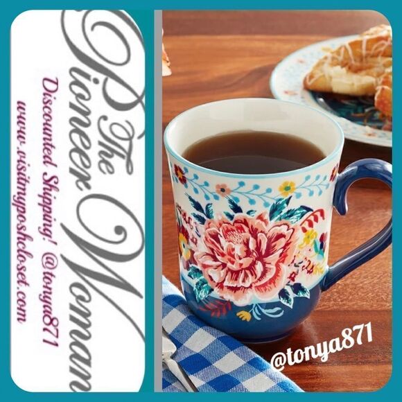 🦋 New Pioneer Woman Keepsake Floral Stoneware Mug, 15-Ounces - Picture 1 of 8